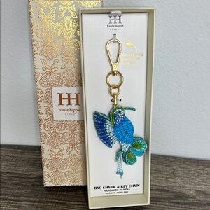 💙✨Adorable Hand-Beaded Hummingbird Bag Charm! 🐦🌈
